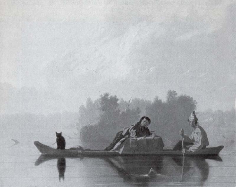 George Caleb Bingham Pelzhandler den Missouri hinunterfahrend oil painting image